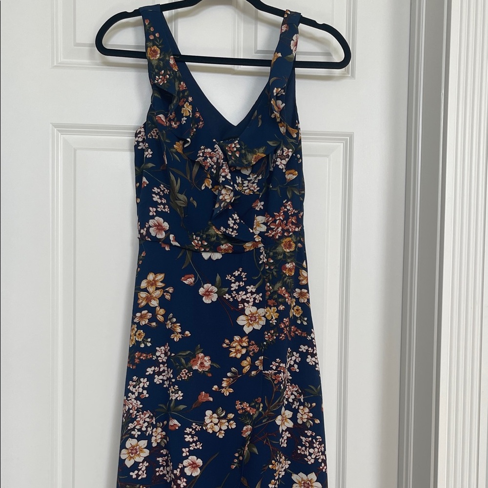 BCX Navy Floral Midi Dress